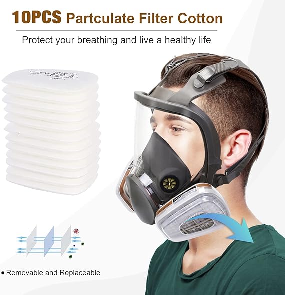 HOLULO Respirаtor Full Face, Oil-Resistant Full Face Masks, Industrial Painting Mask with Double Filters, for Spraying, Organic Vapor, Dust